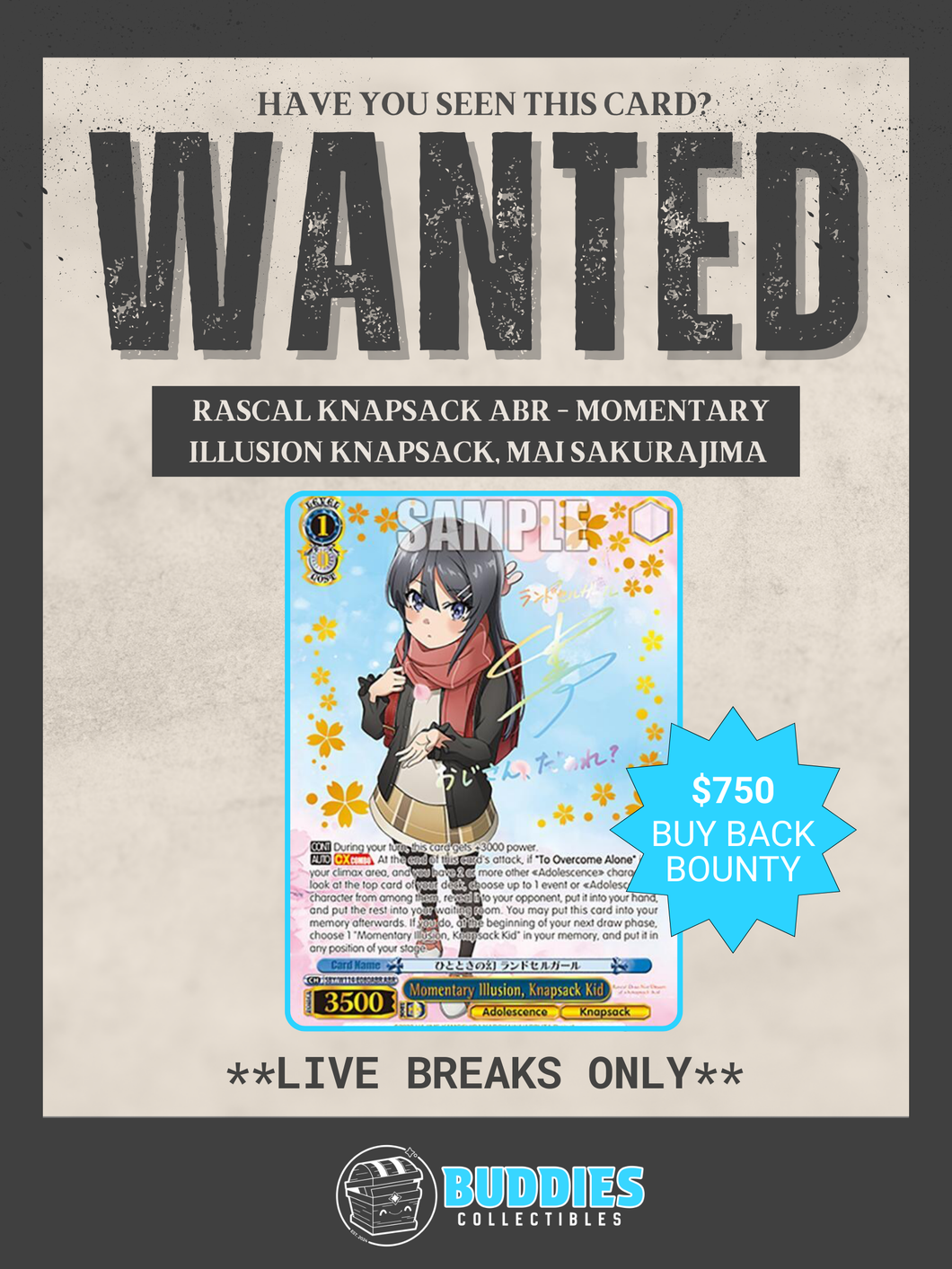 Bounty - Rascal Knapsack ABR - Momentary Illusion Knapsack, Mai Sakurajima