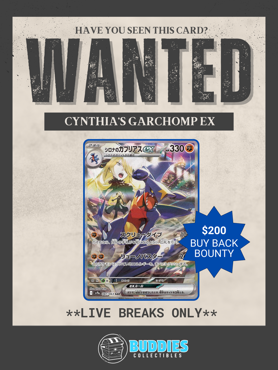 Bounty - Cynthia's Garchomp Ex